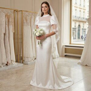🤍Luxurious Grace Kelly Style Elegant Classy Designer Wedding Couture Dress Gown